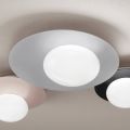 Wall or Ceiling Light in Aluminium, Metal, and White Glass Light - Luma