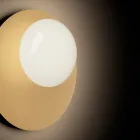 Wall or Ceiling Light in Aluminium, Metal, and White Glass Light - Luma Viadurini