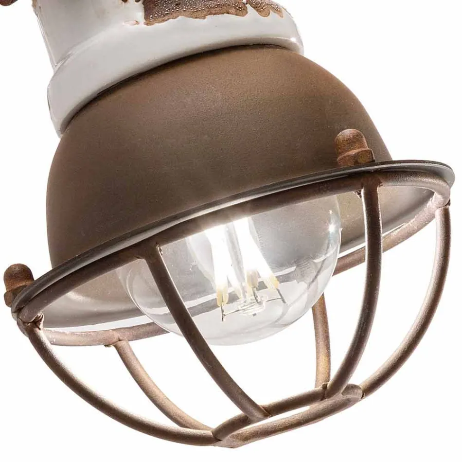 Applique adjustable ceramic and metal spotlight Kendra Ferroluce Viadurini