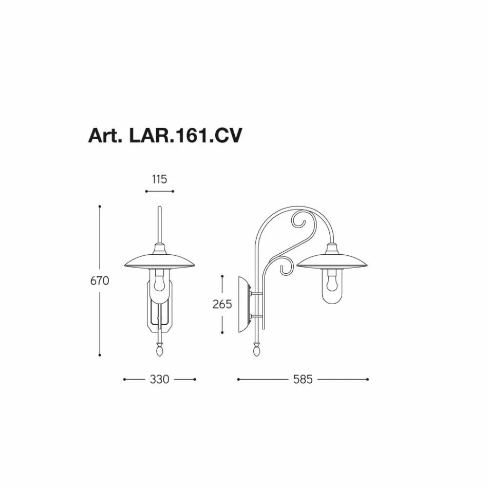 Applique Otello copper, brass, glass, aluminium Viadurini