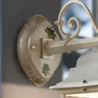 Outdoor Wall Lamp in White Aluminium and Hand Painted Decoration - Gorizia Viadurini