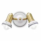 Round Wall Lamp 2 Spotlights in Brass and Hand Painted Ceramic - Savona Viadurini