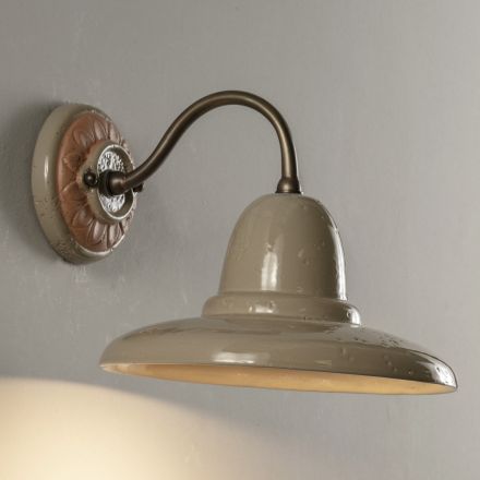 Round Artisan Garden Applique in Galestro Made in Italy - Toscot Spoleto Viadurini