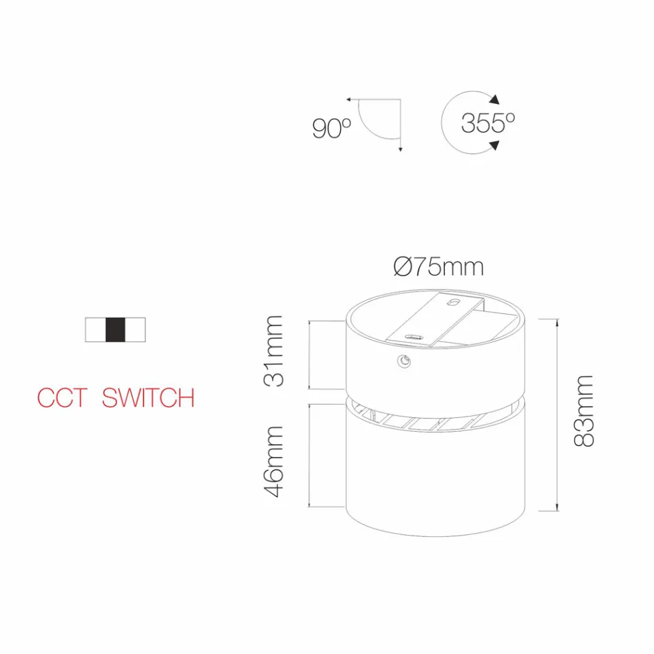 Round Decorative Wall Lamp Led 7W in White or Black Aluminium - China Viadurini