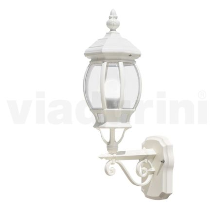 Vintage Style Outdoor Wall Lamp in White Aluminium Made in Italy - Dodo Viadurini