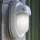 Vertical Outdoor Wall Lamp in Ceramic Hand Painted Flowers - Brindisi Viadurini