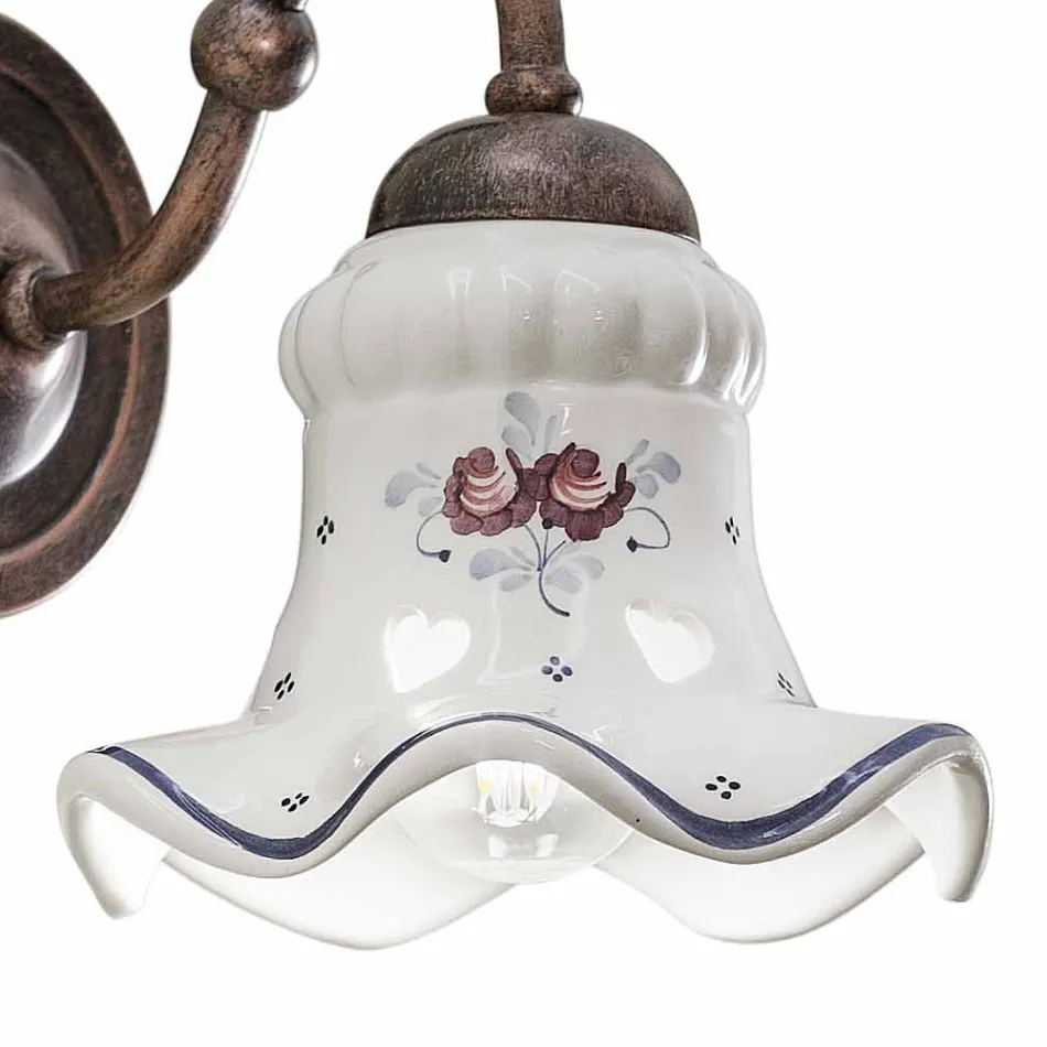 Vintage Iron and Ceramic Handcrafted Applique and Hand Decorated - Chieti Viadurini