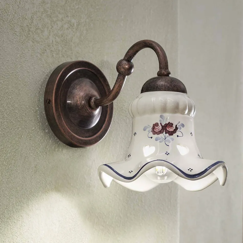 Vintage Iron and Ceramic Handcrafted Applique and Hand Decorated - Chieti Viadurini