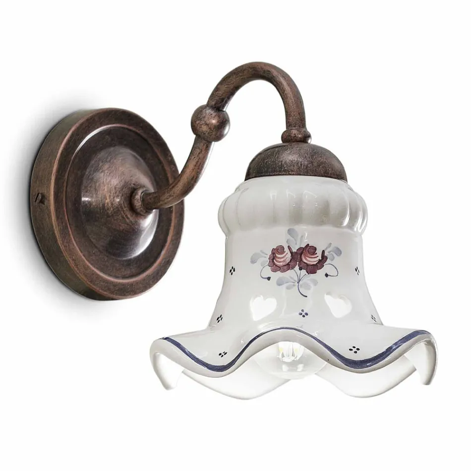 Vintage Iron and Ceramic Handcrafted Applique and Hand Decorated - Chieti Viadurini