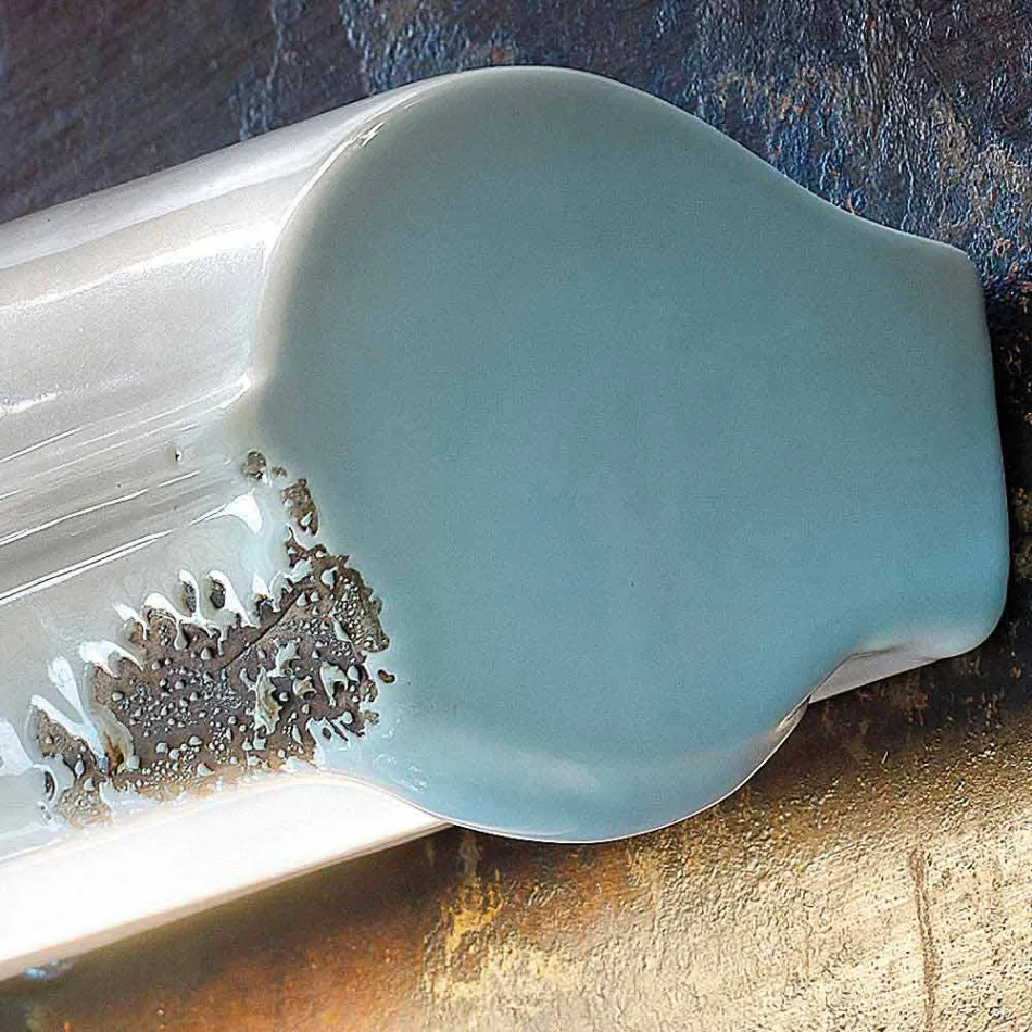 Vintage applique handicraft polished ceramic Ethel Ferroluce Viadurini