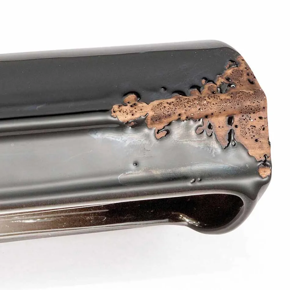 Vintage applique handicraft polished ceramic Ethel Ferroluce Viadurini