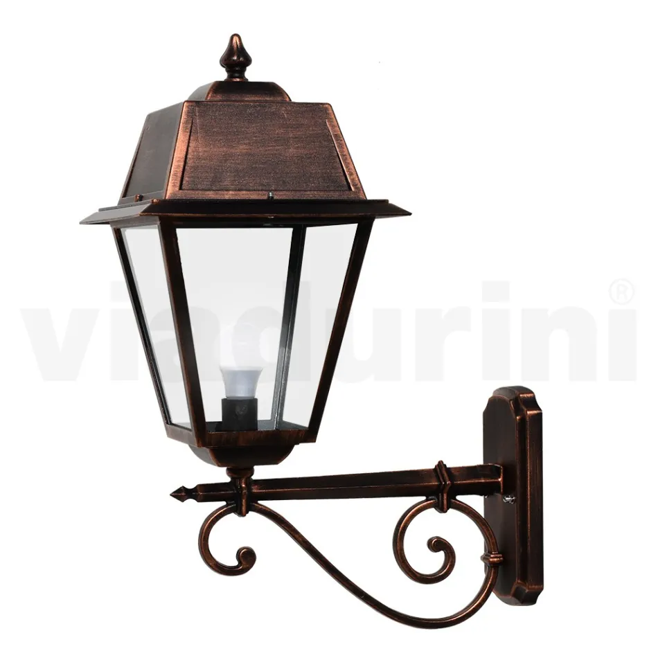 Vintage Outdoor Wall Lamp in Aluminium and Glass Made in Italy - Doroty Viadurini