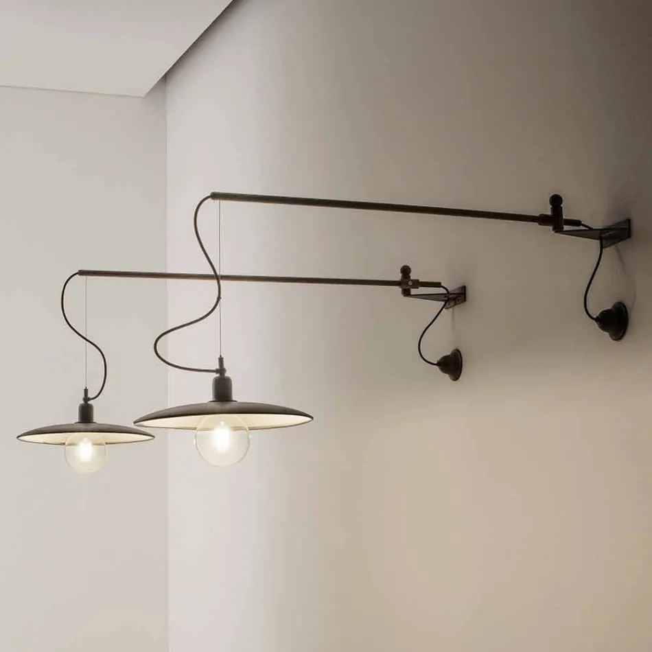 Vintage Brass Wall Lamp with Movable Arm - Meridiana Aldo Bernardi Viadurini