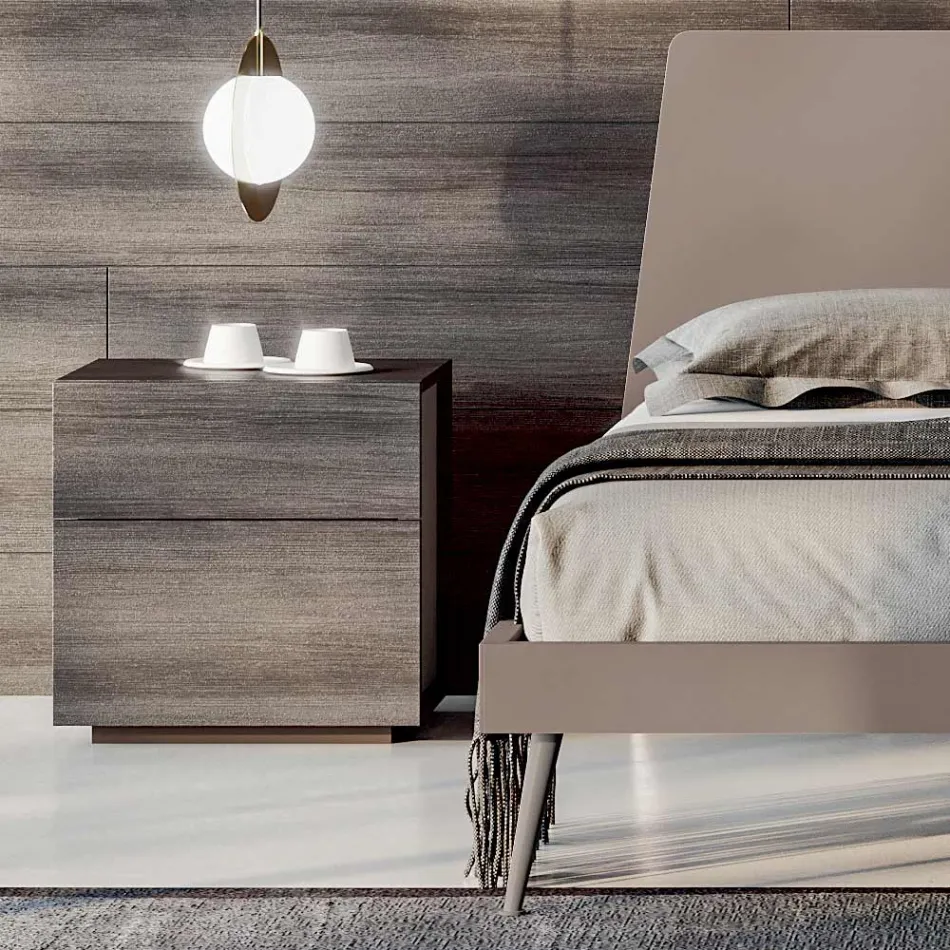 Double Bedroom Furniture with 5 Elements Made in Italy - Scampia Viadurini