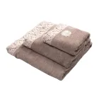 Armonia Cotton and Lace Face Towels, Guest Towels and Bath Towels - Frollo Viadurini