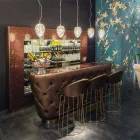 Bar Counter with Glitter Glass Top Made in Italy, Luxury - Calcutta Viadurini