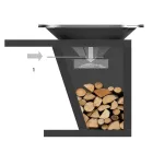 Wood-burning Garden Braai with Worktop and Plate for Cooking – Giorgione Viadurini
