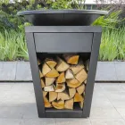 Wood Burning Braai With Cooking Plate And Wood Holder Compartment – Ferran Viadurini