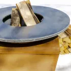 Wood Burning Braai With Cooking Plate And Wood Holder Compartment – Ferran Viadurini