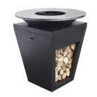 Wood Burning Braai With Cooking Plate And Wood Holder Compartment – Ferran Viadurini