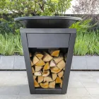 Wood Burning Braai With Cooking Plate And Wood Holder Compartment – Ferran Viadurini