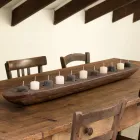 Wax boat with brown or ivory candles included Made in Italy - Ludvig Viadurini