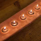 Wax boat with brown or ivory candles included Made in Italy - Ludvig Viadurini