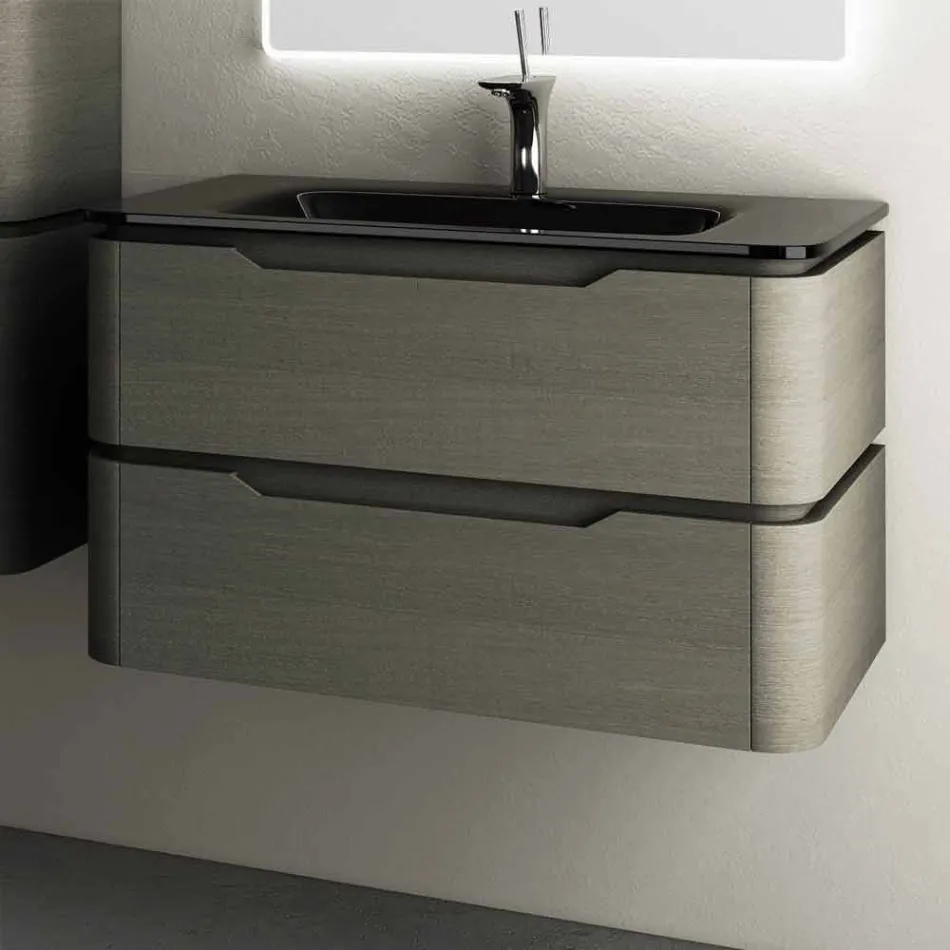Modern design suspended sink base 85x55x55cm Arya lacquered wood Viadurini