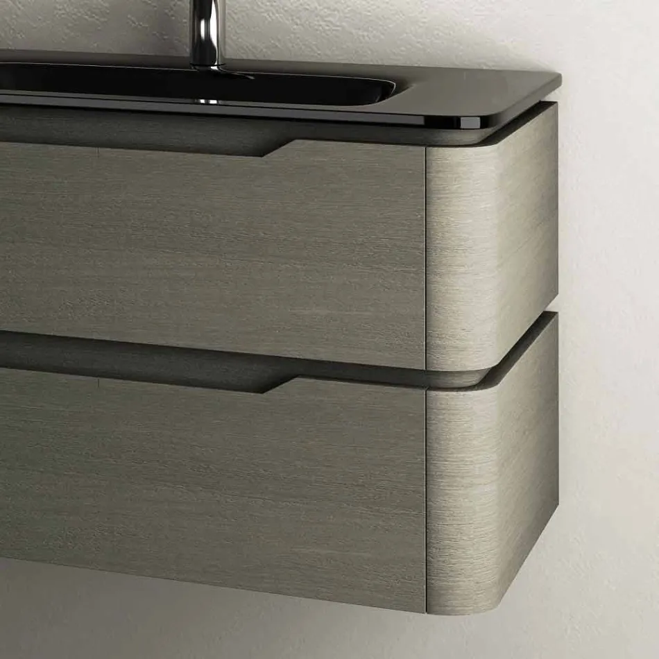 Modern design suspended sink base 85x55x55cm Arya lacquered wood Viadurini