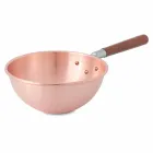 Hand Tinned Copper Bastardella with Wooden Handle 22 cm - Giampiero Viadurini