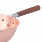 Hand Tinned Copper Bastardella with Wooden Handle 26 cm - Giampiero Viadurini