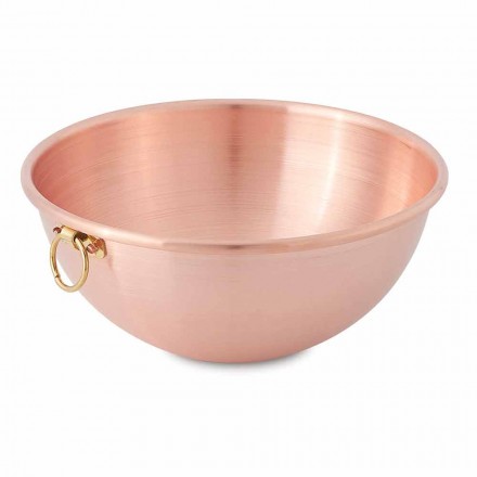 Semispherical Bastardella in Hand Tinned Copper with Ring 30 cm - Giampiero Viadurini