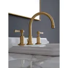 3-hole basin mixer with high spout with brass pop-up waste Made in Italy - Red Viadurini