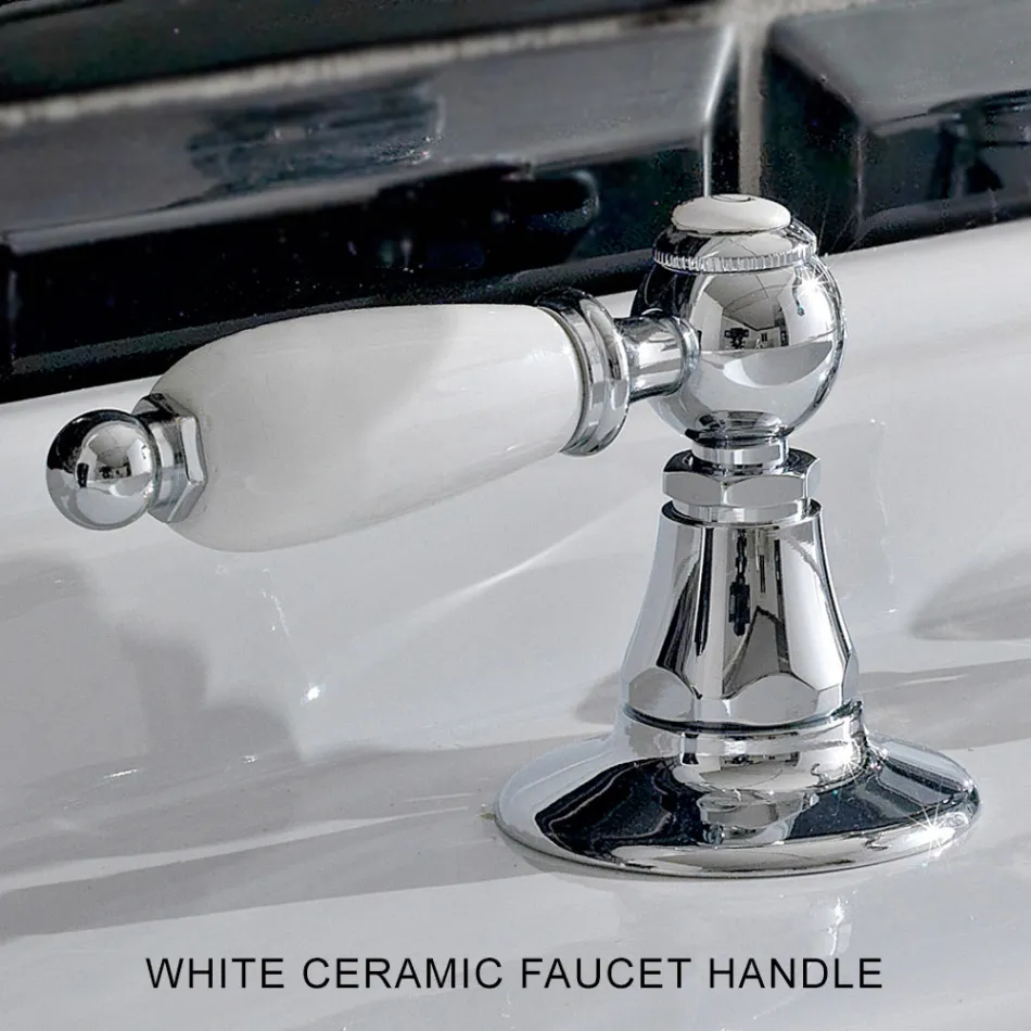 3 Hole Basin Mixer with Brass Drain Classic Handcrafted Style - Noriana Viadurini