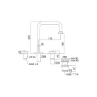 Modern 3-Hole Basin Mixer with Red and Blue Queues Made in Italy - Quito Viadurini