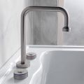 Modern 3-Hole Basin Mixer with Red and Blue Queues Made in Italy - Quito