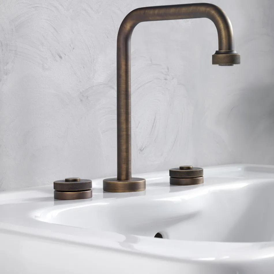 Modern 3-Hole Basin Mixer with Waste Made in Italy - Quito Viadurini