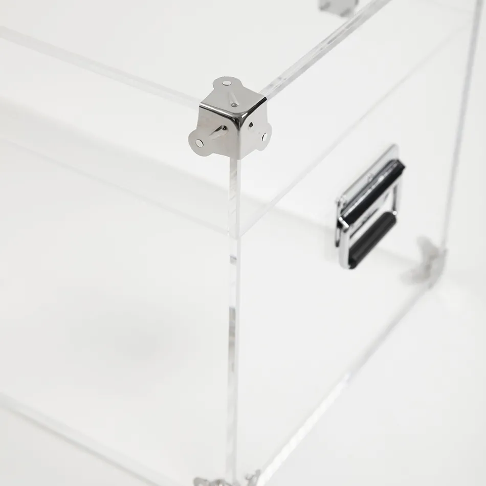 Design Boot in Transparent Acrylic Crystal and Modern Steel - Dante Viadurini