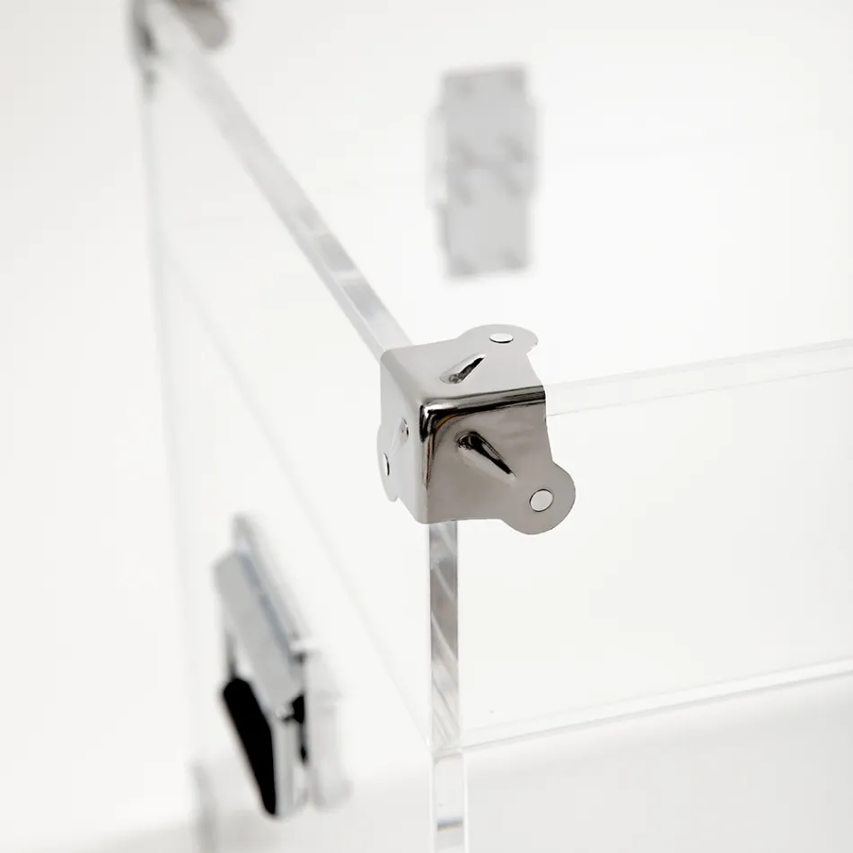 Design Boot in Transparent Acrylic Crystal and Modern Steel - Dante Viadurini