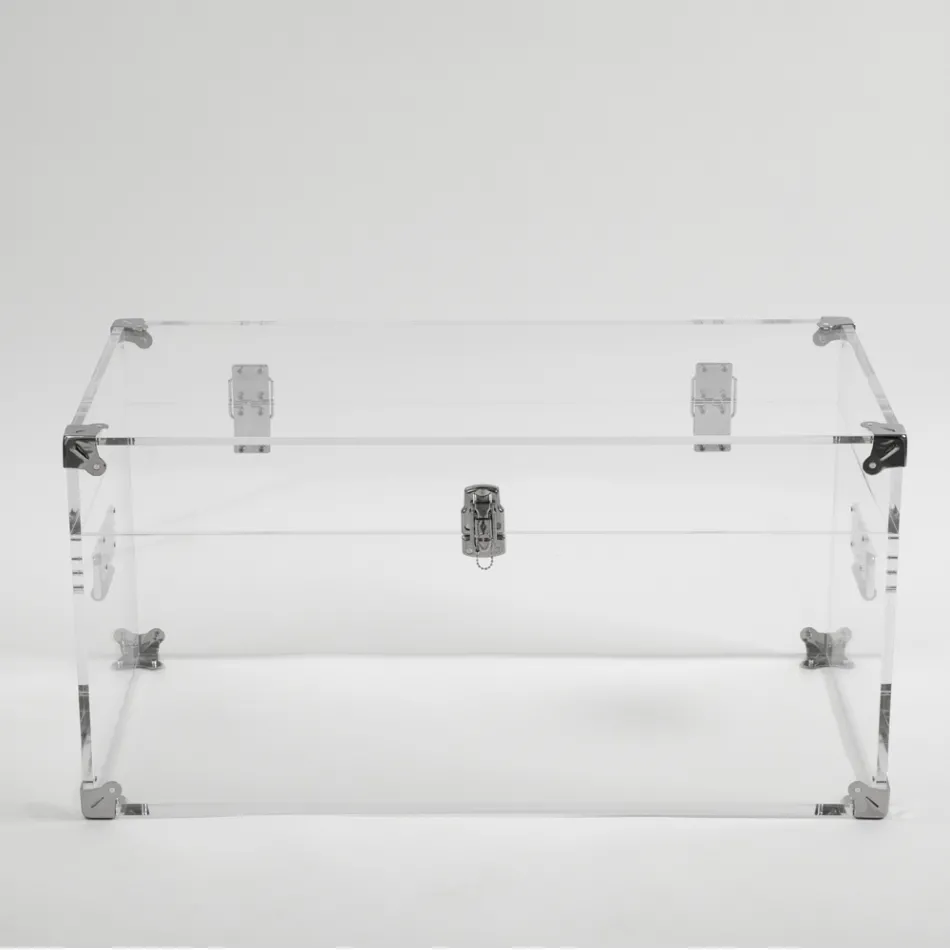 Design Boot in Transparent Acrylic Crystal and Modern Steel - Dante Viadurini
