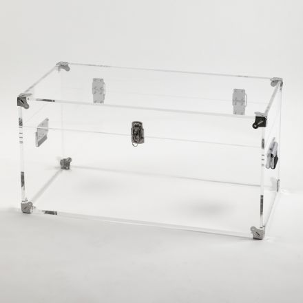 Design Boot in Transparent Acrylic Crystal and Modern Steel - Dante Viadurini