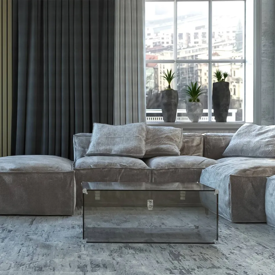 Boot in Transparent or Smoked Acrylic Crystal and Modern Steel - Dante Viadurini