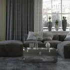 Boot in Transparent or Smoked Acrylic Crystal and Modern Steel - Dante Viadurini