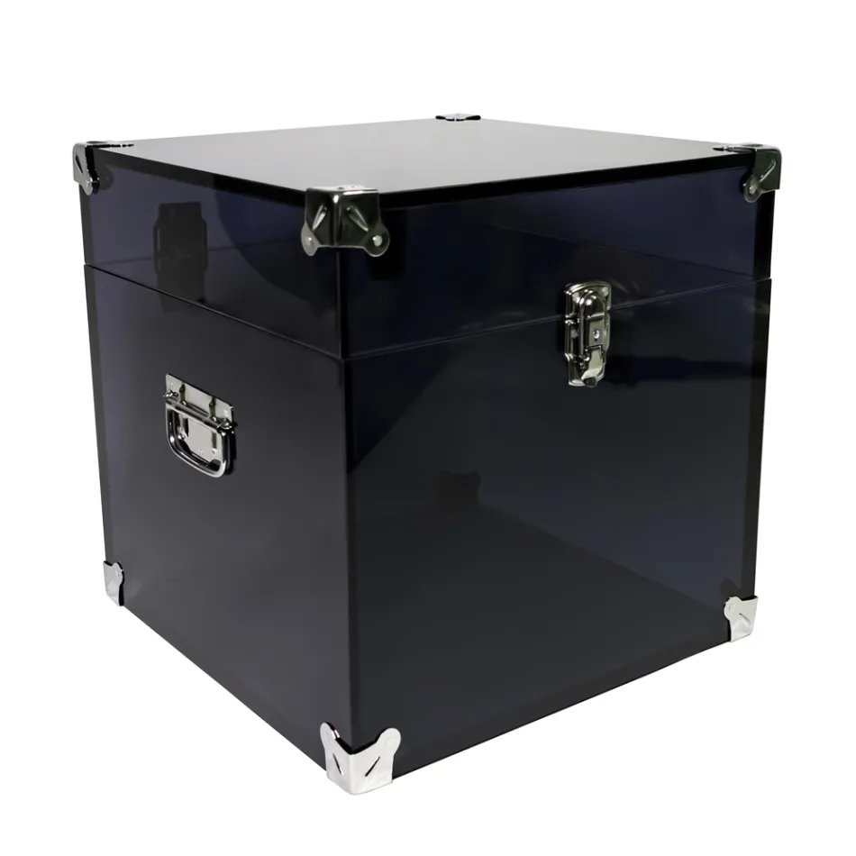 Boot in Transparent or Smoked Acrylic Crystal and Modern Steel - Dante Viadurini