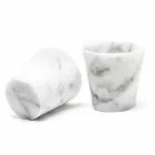 Grappa Glass in White Carrara Marble Made in Italy - Fergie Viadurini