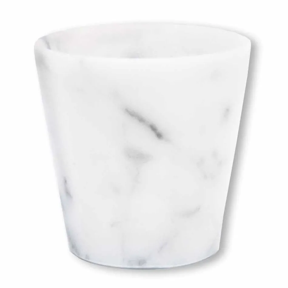 Grappa Glass in White Carrara Marble Made in Italy - Fergie Viadurini