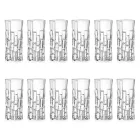 Tall Drinking Glasses in Decorated Ecological Crystal 12 Pieces - Catania Viadurini