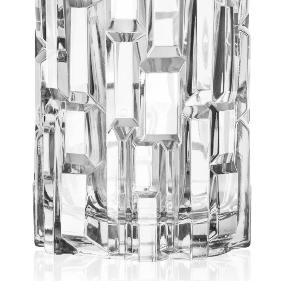 Tall Drinking Glasses in Decorated Ecological Crystal 12 Pieces - Catania Viadurini