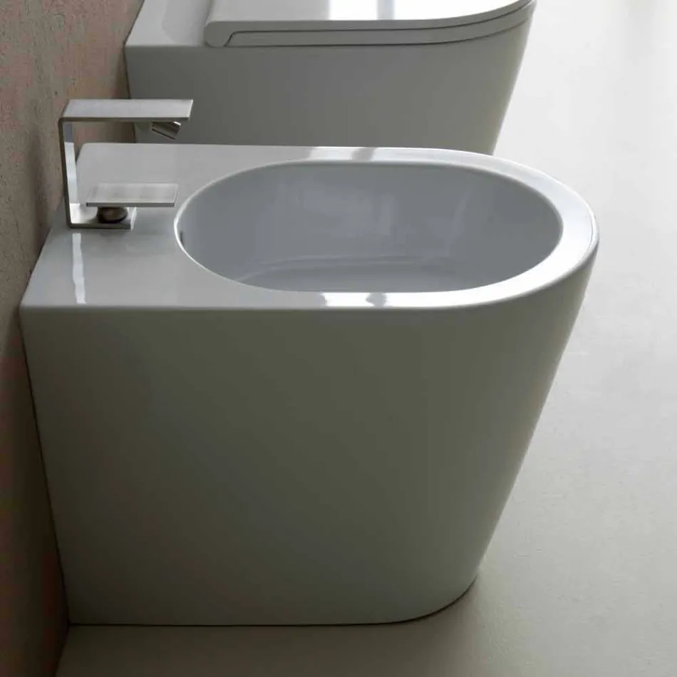 Modern design ceramic bidet 57x37cm Sun, made in Italy Viadurini
