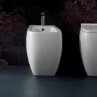 White ceramic bidet with modern design Gais, made in Italy Viadurini